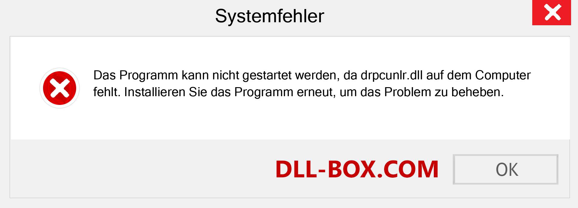 drpcunlr.dll-Datei fehlt?. Download für Windows 7, 8, 10 - Fix drpcunlr dll Missing Error unter Windows, Fotos, Bildern