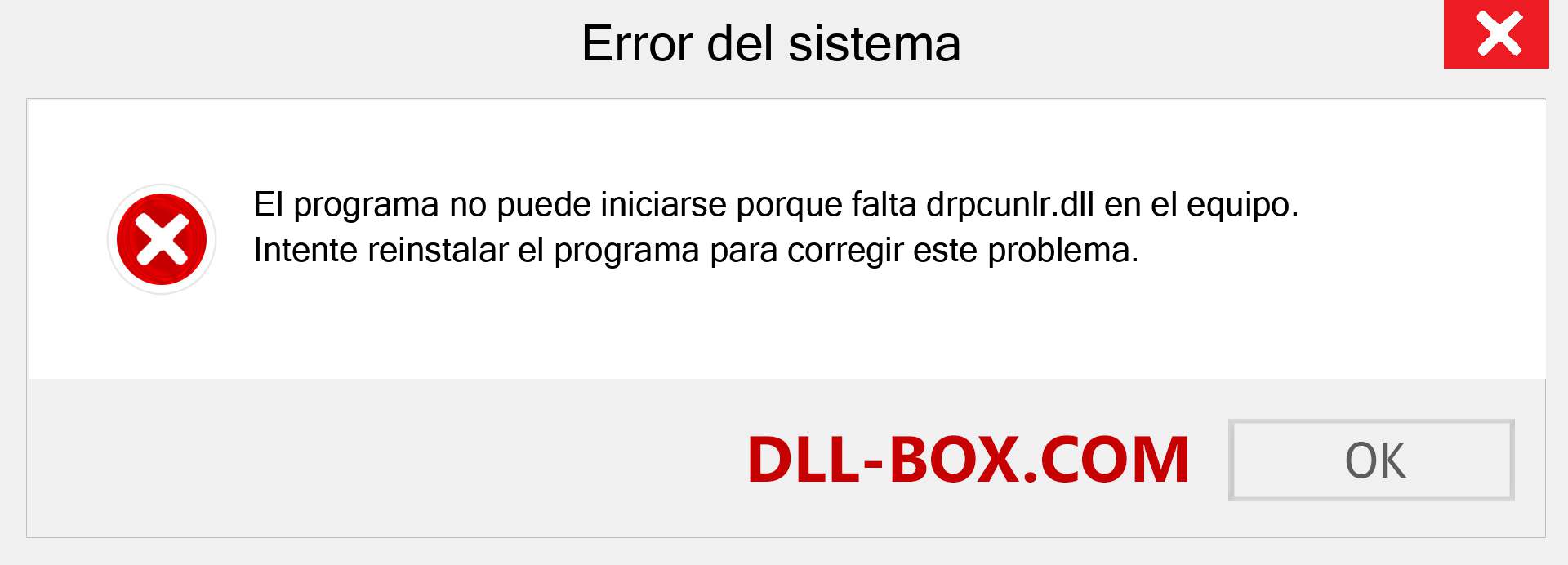 ¿Falta el archivo drpcunlr.dll ?. Descargar para Windows 7, 8, 10 - Corregir drpcunlr dll Missing Error en Windows, fotos, imágenes